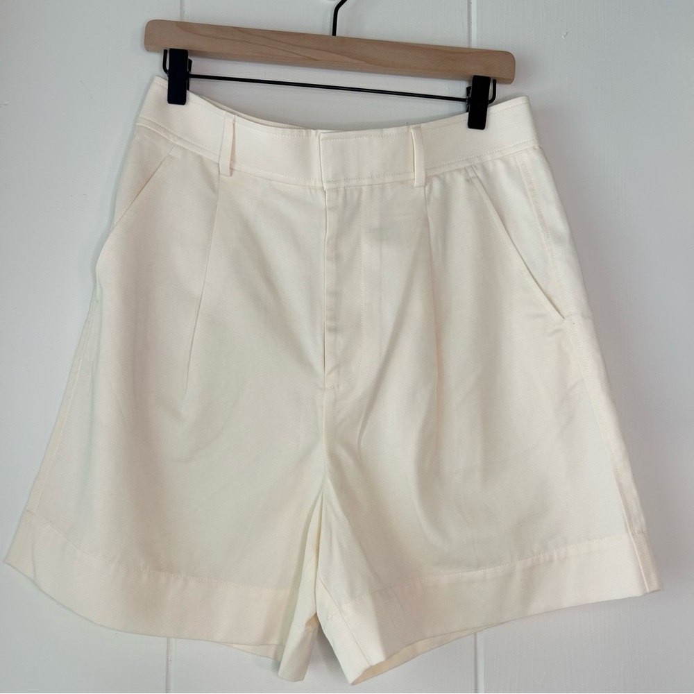 Everlane Cream High-Rise Bermuda Shorts